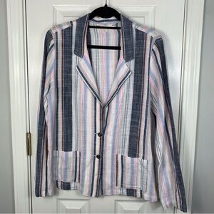 Xirena Jasper Striped Lightweight Cotton Blazer Size Small
